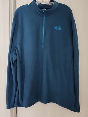 Men's North Face Teal Half-Zip Fleece Pullover